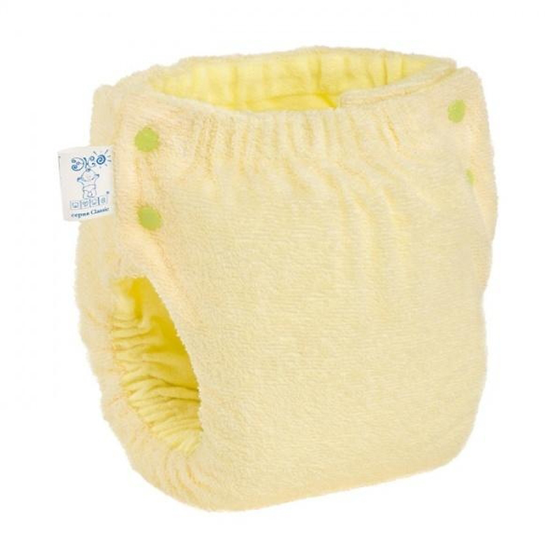 Підгузок трикотажний Еко Пупс Easy Size Classic з вкладишем Abso Maxi, жовтий, розмір 5, 12-17 кг (76-87)